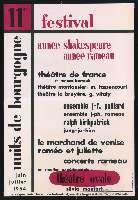 Année Shakespeare, année Rameau. Programme (juin-juillet 1964). - Dijon, Imprimerie Jobard. - 76 x 110 cm.