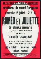 Shakespeare, Roméo et Juliette. Saint-Fargeau, château (12 juillet 1964). - Dijon, Imprimerie Jobard. - 76 x 110 cm.