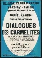 Georges Bernanos, Dialogues des carmélites. Vézelay, basilique de la Madeleine (19 juin 1965). - Dijon, Imprimerie Jobard. - 76 x 110 cm.