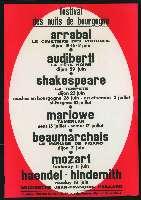 Festival des Nuits de Bourgogne. Programme Théâtre, Musique (1966). - Dijon, F. Berthier. - 76 x 110 cm.