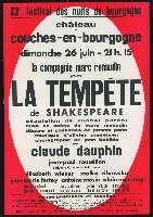 Shakespeare, La Tempête. Couches, château (26 juin 1966). - Dijon, F. Berthier. - 77 x 108 cm.
