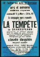 Shakespeare, La Tempête. Saline royale d'Arc-et-Senans (2 juillet 1966). - Dijon, F. Berthier. - 76 x 110 cm.