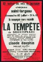 Shakespeare, La Tempête. Saint-Fargeau, château (10 juillet 1966). - Dijon, F. Berthier. - 76 x 110 cm.