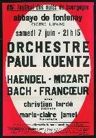 Orchestre Paul Kuentz. Abbaye de Fontenay (7 juin 1969). - Dijon, Imprimerie Jobard. - 76 x 110 cm.