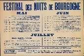 Festival des Nuits de Bourgogne. Programme Théâtre, Danse, Musique (mai-juillet 1954). - Dijon, Imprimerie Jobard. - 60 x 120 cm.