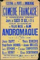 Racine, Andromaque. Dijon, Palais ducal, cour d'honneur (29 mai 1954). - Dijon, Imprimerie Jobard. - 80 x 120 cm.