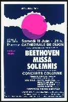 Concerts Colonne et Chœurs Elisabeth Brasseur : Beethoven, Missa Solemnis. Dijon, cathédrale Saint-Bénigne (11 juin 1977). - Chenôve, Séri Courbet, dessin de M. Tollot. - 80 x 120 cm.