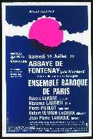 Ensemble baroque de Paris. Abbaye de Fontenay (14 juillet 1979). - Chenôve, Séri Courbet, dessin de M. Tollot. - 80 x 120 cm.