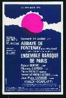Ensemble baroque de Paris. Abbaye de Fontenay (14 juillet 1979). - Chenôve, Séri Courbet, dessin de M. Tollot. - 40 x 60 cm.