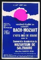 Camerata Academica du Mozarteum de Salzbourg : Bach, Mozart. Beaune, Hôtel-Dieu (4 juillet 1980). - Chenôve, Séri Courbet, dessin de M. Tollot. - 40 x 60 cm.