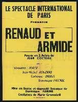 Le Spectacle international de Paris : Jean Cocteau, Renaud et Armide, féerie en trois actes (s. d). - Lyon, Imprimerie L. Mauvais. - 60 x 80 cm.