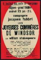 Shakespeare, Les Joyeuses commères de Windsor. Dijon, Grand Théâtre (23 juin 1961). - Dijon, Imprimerie Jobard. - 76 x 110 cm.