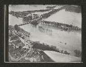 Auxonne, vue aérienne des inondations de janvier 1955 .