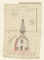 Projet pour la reconstruction du clocher et de la nef de l'église paroissiale : coupe transversale