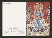 Carte illustrée d'un détail de la tapisserie "Terribilis" de Dom Robert (1907-1997) . – Imprimerie traditions monastiques (Flavigny-sur-Ozerain) 