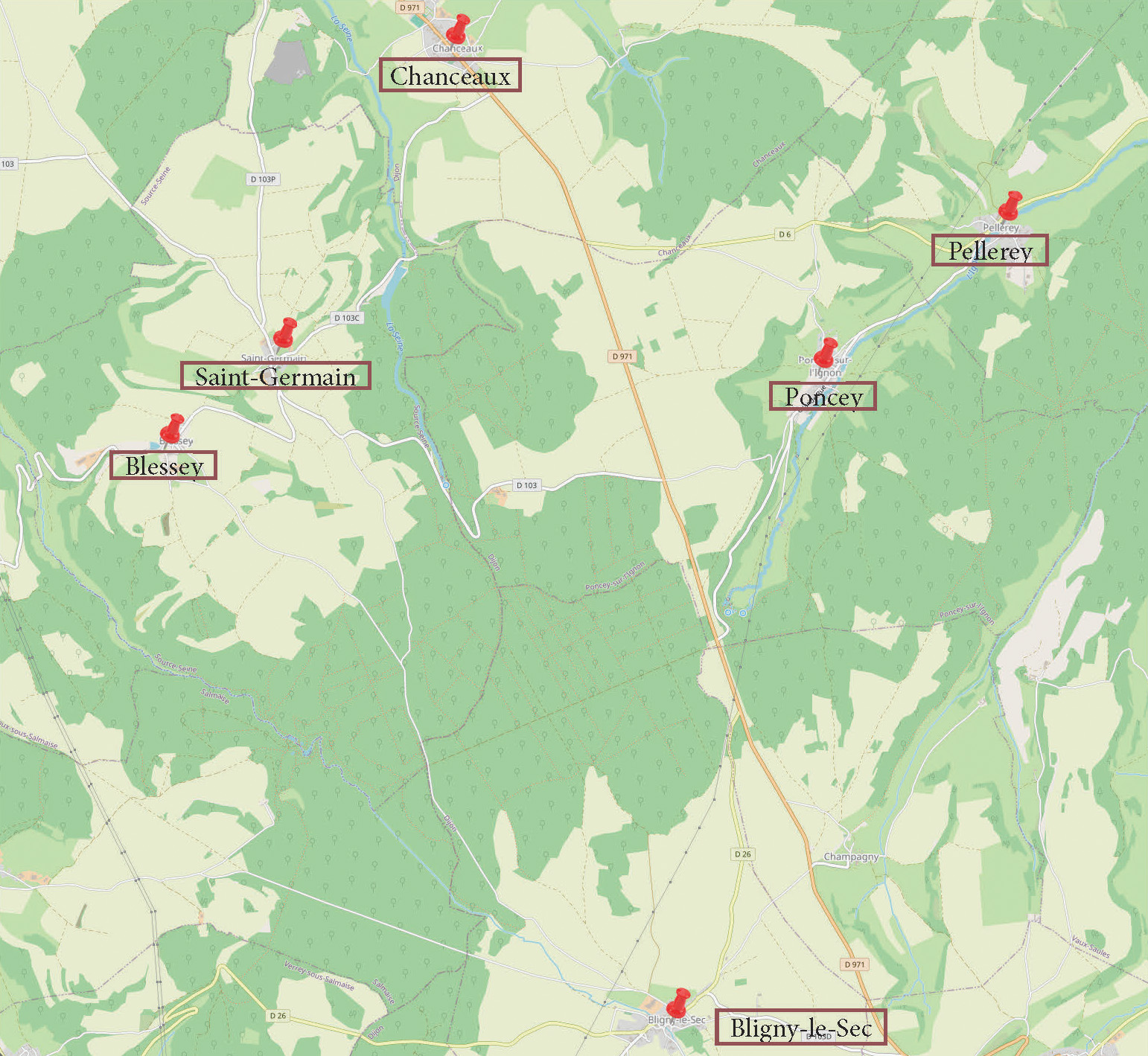 Carte plus détaillée comprenant la zone contestée